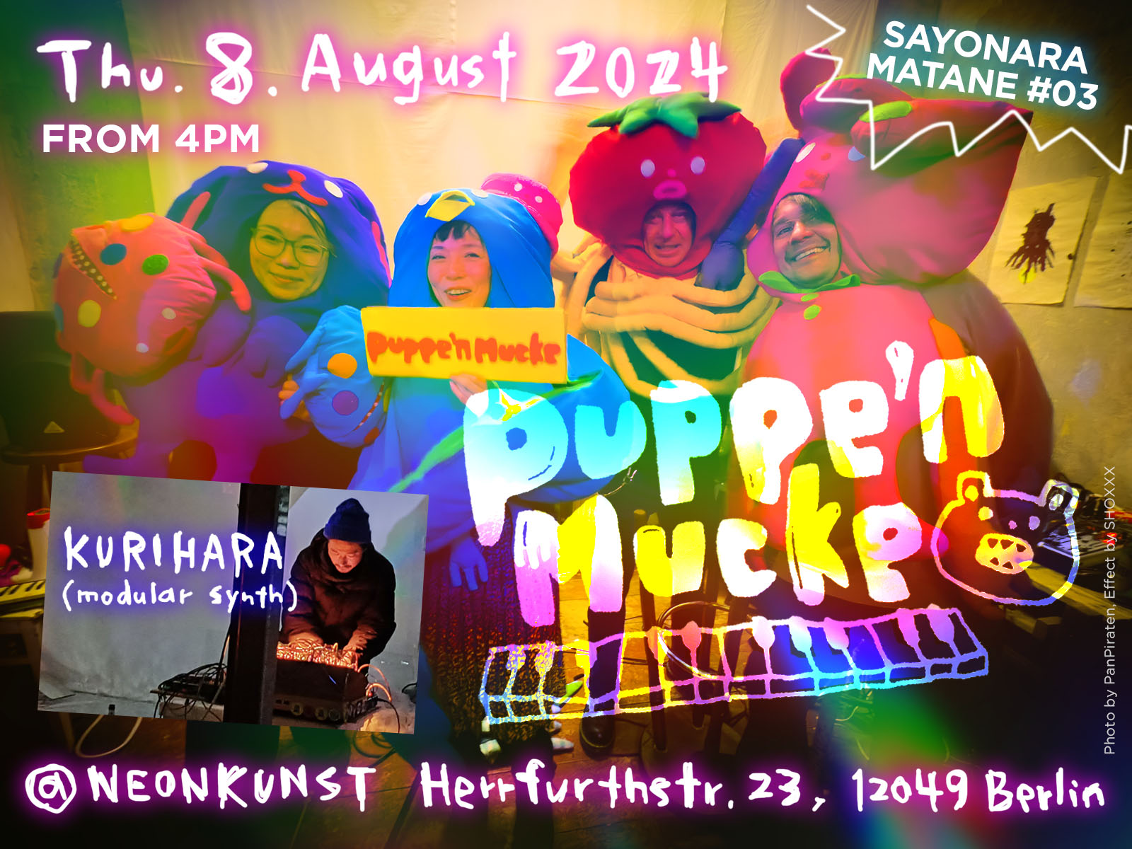 flyer neon kunst puppenmucke